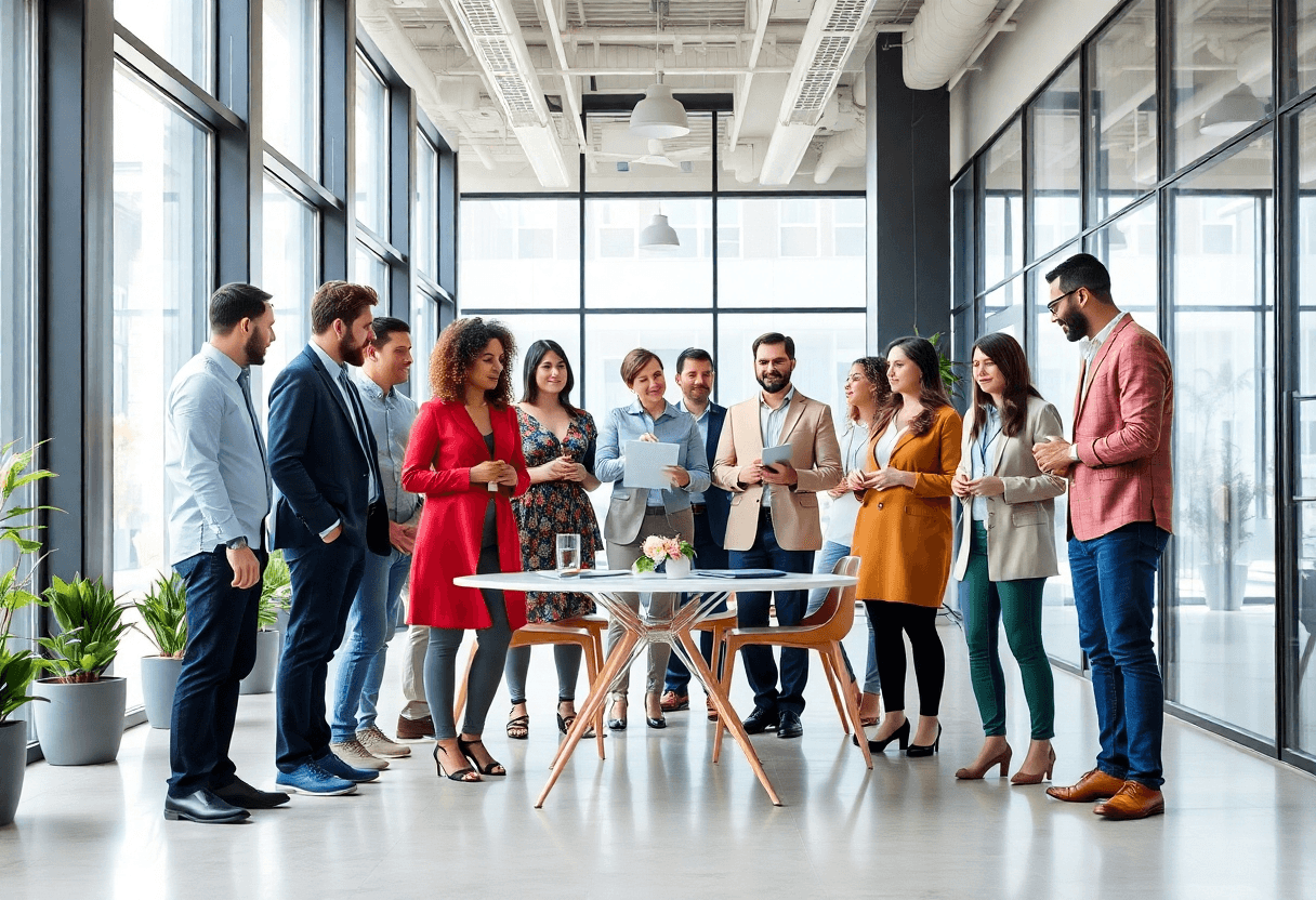 Yova Technologies team collaborating in modern office